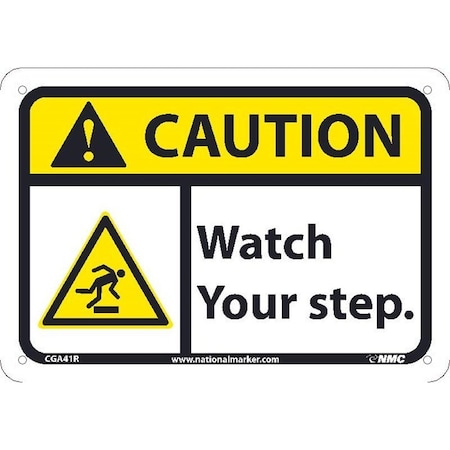 CAUTION WATCH YOUR STEP SIGN, CGA41P
